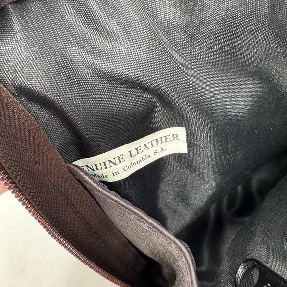 Vintage Genuine Leather Bucket Crossbody Bag Black Made in Colombia Small - Picture 11 of 15